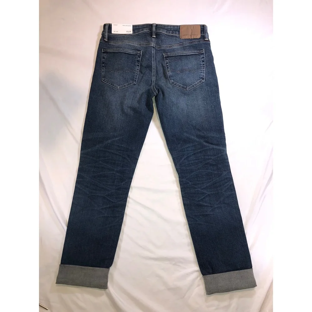 American Eagle Ne(x)t Level Airflex Skinny Jeans Dark Wash Distressed 30x32